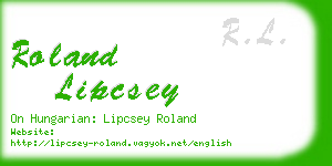 roland lipcsey business card